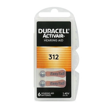 Батарейки Duracell Activair 312 (PR41) для слухового аппарата, 6 шт