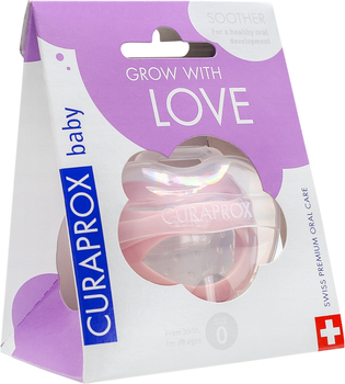 Smoczek Curaprox Baby rozmiar 0 Różowy (7612412427202)
