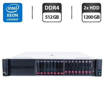 Сервер HP ProLiant DL380 Gen10 (8x 2.5 SFF, 8x 2.5 U2 NVMe) 2U Rack / 2x Intel Xeon Gold 6138 (20 (40) ядра по 2.0 - 3.7 GHz) / 512 GB DDR4 / 2x 1200 GB HDD (SAS) / RAID HP Smart Array P408 / 2x 500W б/у
