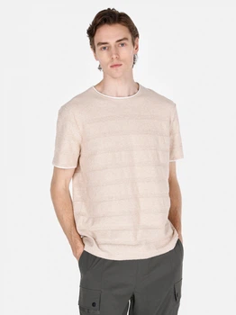 Футболка хлопковая длинная мужская Colin's CL1074003BEI M Beige (8684112623122)