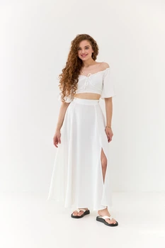 Спідниця максі з розрізами Wear me M/L (не обирати) Молочний (20_25_74_5429)