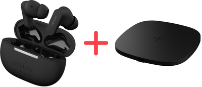 Навушники Defunc True ANC Чорні + бездротовий зарядний пристрій Wireless Charger 5W - у подарунок!