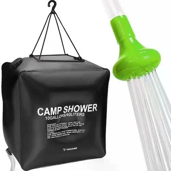 Туристический душ Trizand Camp Shower 40 л, солнечный, портативный, с душевой насадкой и верёвкой СР23494