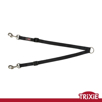 Поводок-сварка для двох собак Trixie 201101 Premium черный нейлон размер XS-M 40-70 см/15 мм (TX-201101) 4011905201115