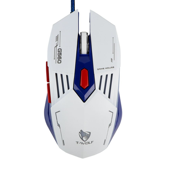Мышь USB Игровая T-Wolf G560 Бело голубой