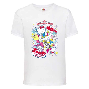 Футболка дитяча Хеллоу Кітті Куромі (Kuromi Hello Kitty 008) біла 128 см