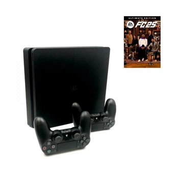 Консоль Sony PlayStation 4 SLIM 1TB Black обслуженая + 2 Геймпада беспроводных DualShock 4 + EA Sports FC 25 Ultimate Edition + гарантия Б/У