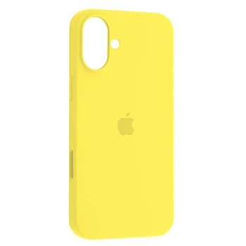 Чехол Fiji Silicone Case для Apple iPhone 16 бампер накладка Soft Touch с микрофиброй Yellow