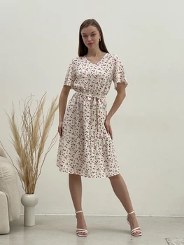 Сукня зі штапелю міді літня жіноча Merlini Міскано 700001286 2XL-3XL Біла (700001286_3)