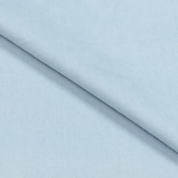 Ткань джинс стрейч вареный светло-голубой (265г/м.кв125см пог.м) 120845