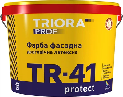 Долговечная фасадная латексная краска TRIORA TR-41 protect 5 л Белая (4823048018532)