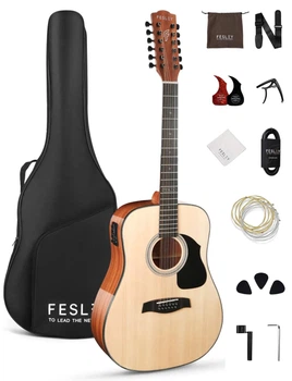 Гитара электро-акустическая 12-тиструнная Fesley FDET280 NT (комплект)
