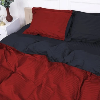 Комплект постільної білизни MirSon Satin Stripe 30-0018&nbsp;+ 30-0021 Ferit 160х220 Сімейний (2200005263525)