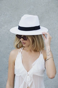 Жіночий Капелюх Fedora З Стрічкою White (8049691)