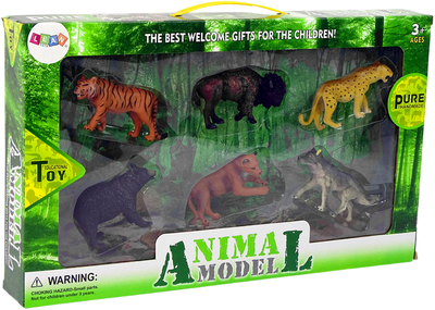 Zestaw figurek Lean Toys Zwierzęta afrykańskie i leśne 6 cm 6 szt (5905214970574)