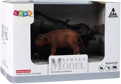 Zestaw figurek Lean Toys Zwierzęta Świata Bawół z Młodym 2 szt (5905214971236)