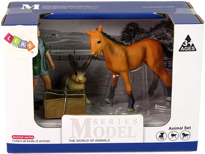 Zestaw figurek Lean Toys Weterynarz 9 cm + Koń 8 cm + Zając 5 cm + Akcesoria (5905515356190)