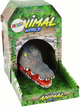 Figurka Lean Toys Pacynka na rękę Krokodyl Szary 8 cm (5905515356800)