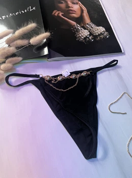 Жіночі трусики-стрінги розмір L Чорний