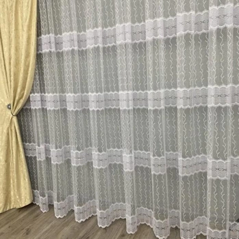 Тюль фатин с узором. Цвет белый