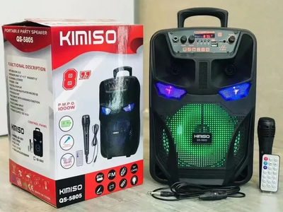 Колонка портативна Kimiso QS-5805 з мікрофоном і світломузкою
