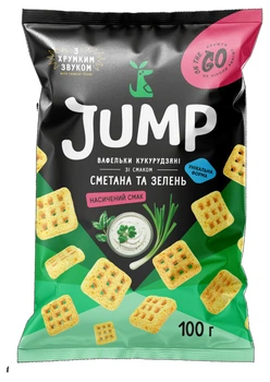 Снеки кукурузные Jump Сметана и зелень 100г (4820237693396)