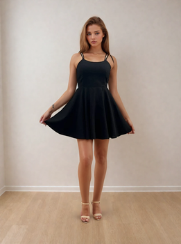 Сарафан міні льоновмісна з бретелями на зав'язках Wear me XS Чорний (16_25_WM007_11566)