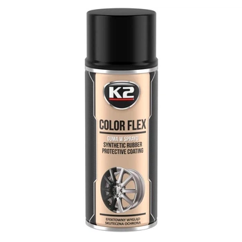 Фарба з ефектом "Рідка гума" 400мл чорна глянцева K2 COLOR FLEX RUBBER [K20825] (аерозоль)