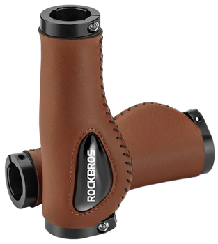 Гріпси велосипедні Rockbros Leather Brown (40720001002)