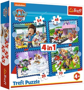 Пазли Trefl 4 в 1 - Цуценячий патруль. Цуценячі справи / Viacom PAW Patrol / 207 елементів (34650)