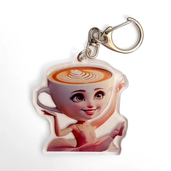 Брелок игрушка Балеріна Капучіна, Ballerina Cappuccino, акрил, 5х5 см, Brainrot, Брейнрот