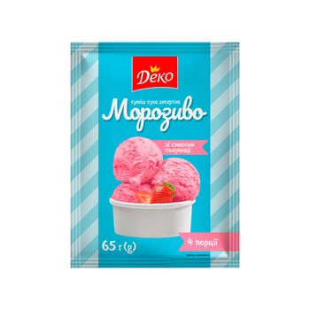 Мороженое со вкусом клубники 65г ТМ Деко