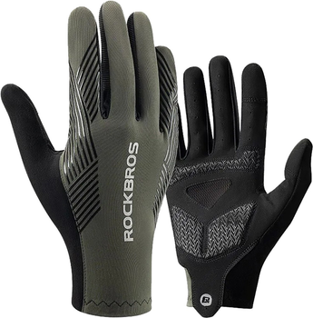 Велорукавички RockBros 16110006003 амортизуючі L Black-Green (5907769362194)