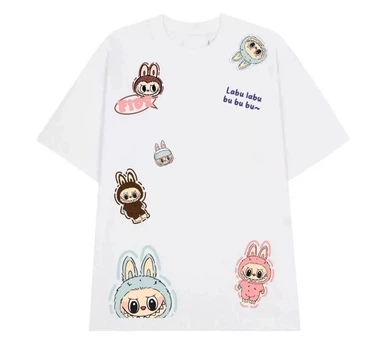 Футболка з Лабубу (Labubu) Oversize Біла