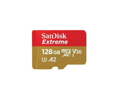 Карта пам'яті 128 GВ San Disk Extreme A2 МicroSDXC UHS-I (U3) Сlass 10 з адаптером червоний з жовтим