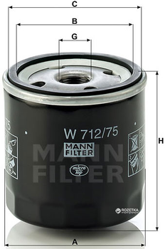 Фильтр масляный MANN W 712/75 - W 712/22