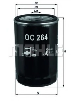 Фільтр масла Knecht OC264 MAHLE (OC264)