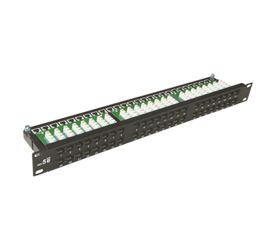 Патч-панель неекранована Merlion 48 портів UTP DUAL, Cat.5E, 19" 1U, Black (ML-2264-CAT.5E)