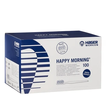 Одноразові зубні щітки Miradent імпрегновані зубною пастою Happy Morning 100 шт