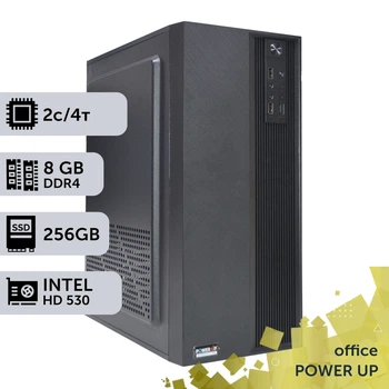 Офисный ПК PowerUp #37 Core i3 6100 / 8 GB / SSD 256GB / Int Video для работы с базами данных бухгалтерскими программами с графикой