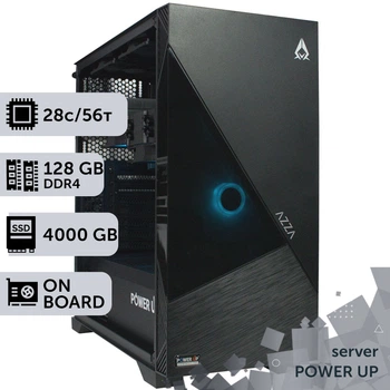 Сервер двухпроцессорный TOWER PowerUp #58 Xeon E5 2680 v4 x2 / 128 GB / SSD 4TB / Int Video