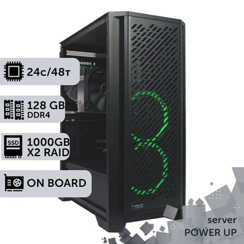 Сервер PowerUp #93 AMD EPYC 7F72 / 128 GB / SSD 1TB х2 Raid / Int Video