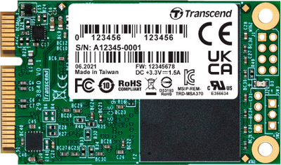 SSD диск Transcend MSA370 16GB mSATA III 3D NAND MLC (TS16GMSA370)