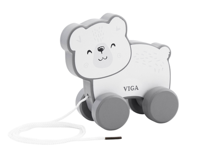 Miś do ciągania Viga PolarB drewniany 44001 (6971608440014)
