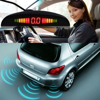 Парктроник автомобильный с LCD монитором UKC на 8 датчиков черные датчики