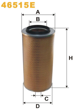 Фильтр воздушный WIX Filters Avia, Daf, Ebro, Faun , Ford, Iveco, Liebherr, M.A.N., Pegaso, Renault (RVI), Steyr, Tam, ABG, Atlas Copco, Bomag, Case-IH, Claas, Deutz Fahr, Fendt, John Deere, Linde, Volkswagen (46515E)