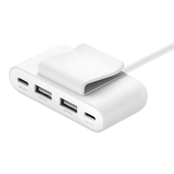 Сплітер для зарядного пристрою USB-C Belkin BoostCharge 4-Port USB Power Extender (2 x USB-A + 2 x USB-C) (BUZ001tt2MWHB7) White