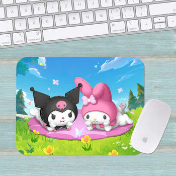 Коврик для мыши Хеллоу Китти Куроми Kuromi Hello Kitty средний 005 (290х250х3мм)
