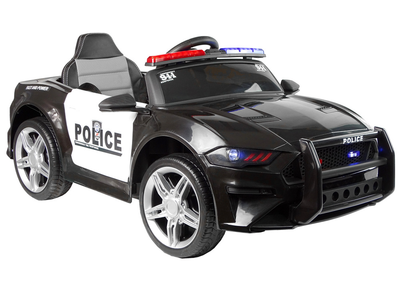Samochód elektryczny dla dzieci Lean Toys Policja BBH0007 Czarny (5907625584487)