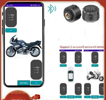 Блютуз TPMS система контроля давления и температуры в шинах датчики Андроид IOS E-ACE K5 для мотоциклов 2шт